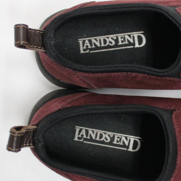 Land’s End 6 1/2B Women's Burgundy and Black Sole Slip On Shoes With Pull On Tab - Picture 2 of 11